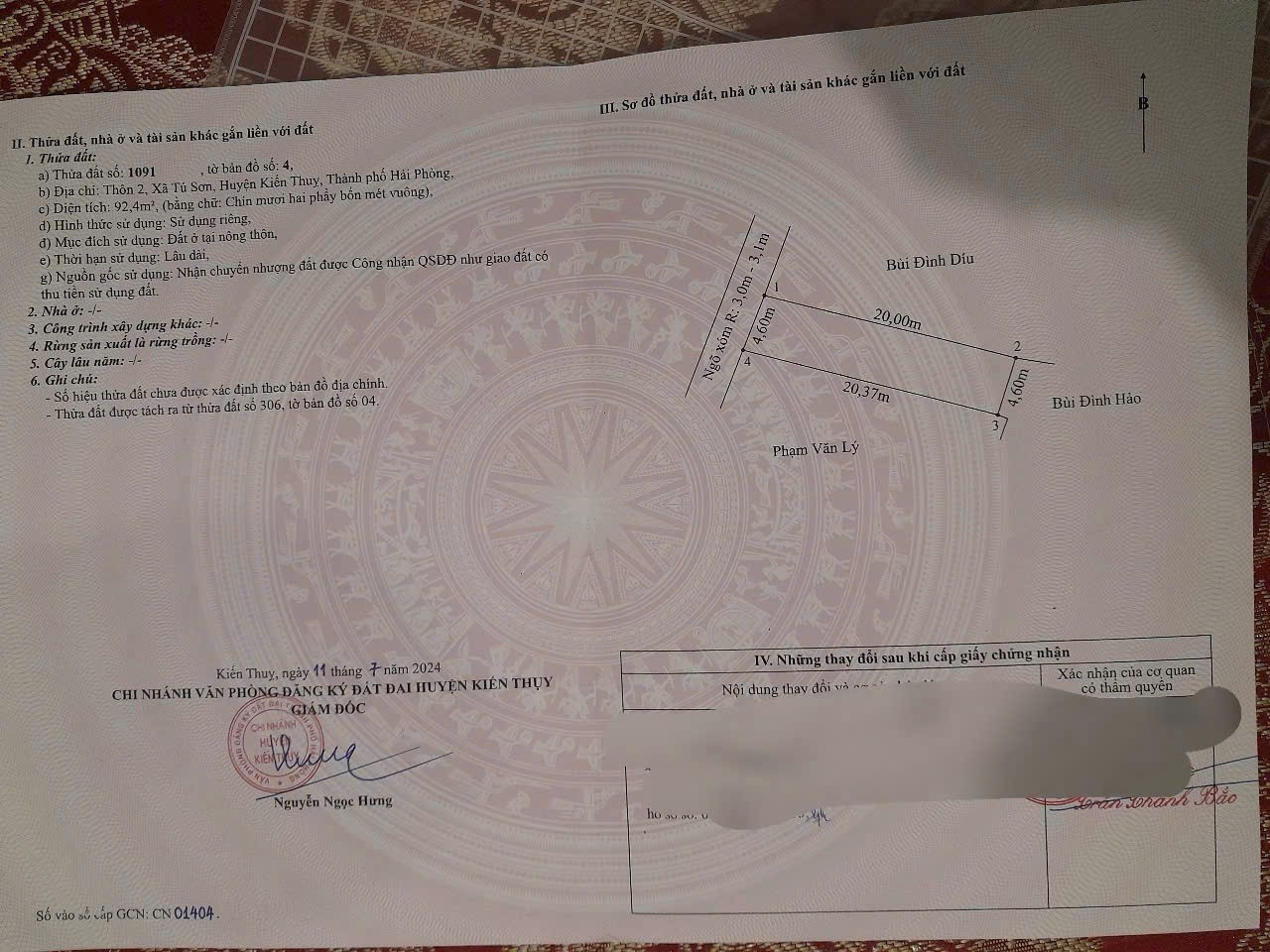  ĐẤT ĐẸP TRUNG TÂM TÚ SƠN – KIẾN THỤY – CHỈ 1,X TỶ – ZALO 0567 222 555 