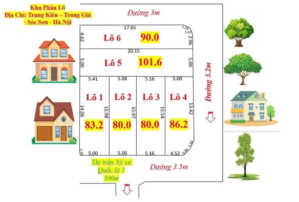  Siêu Phẩm Hàng F0 Phân 6 Lô tại Trung Kiên, Trung Giã, Sóc Sơn, Hà Nội. 