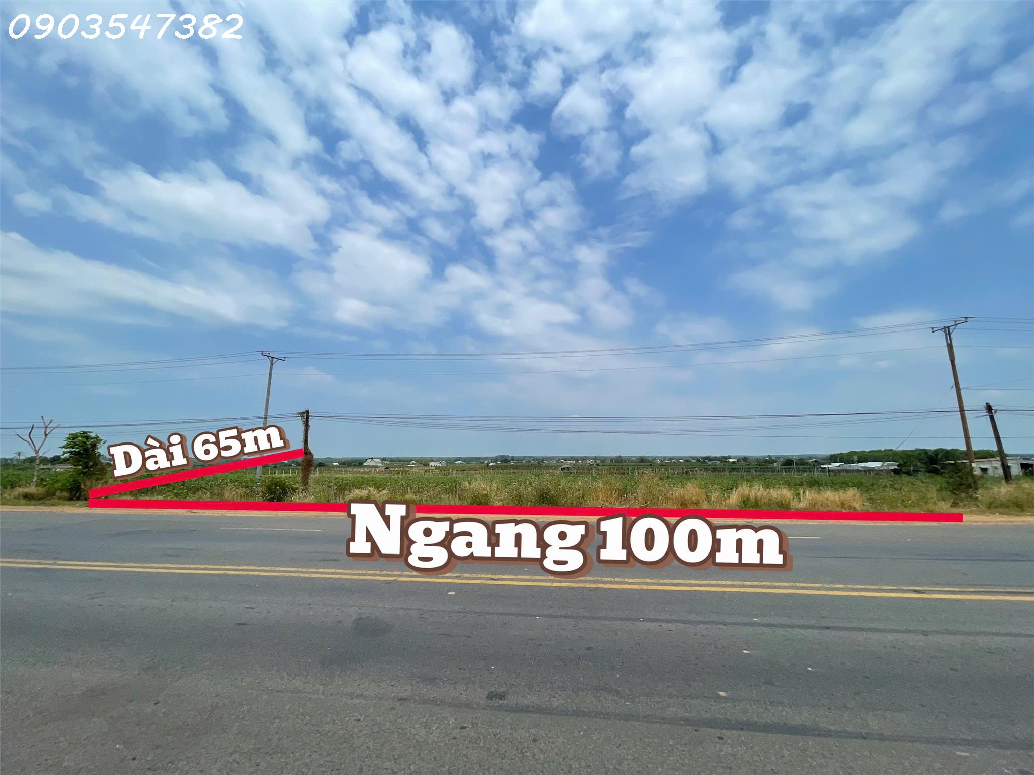  Bán đất mặt tiền siêu đẹp Trần Phú, Thạnh Tân, TP. Tây Ninh, DT 100m x 65m, giá 35 tỷ 