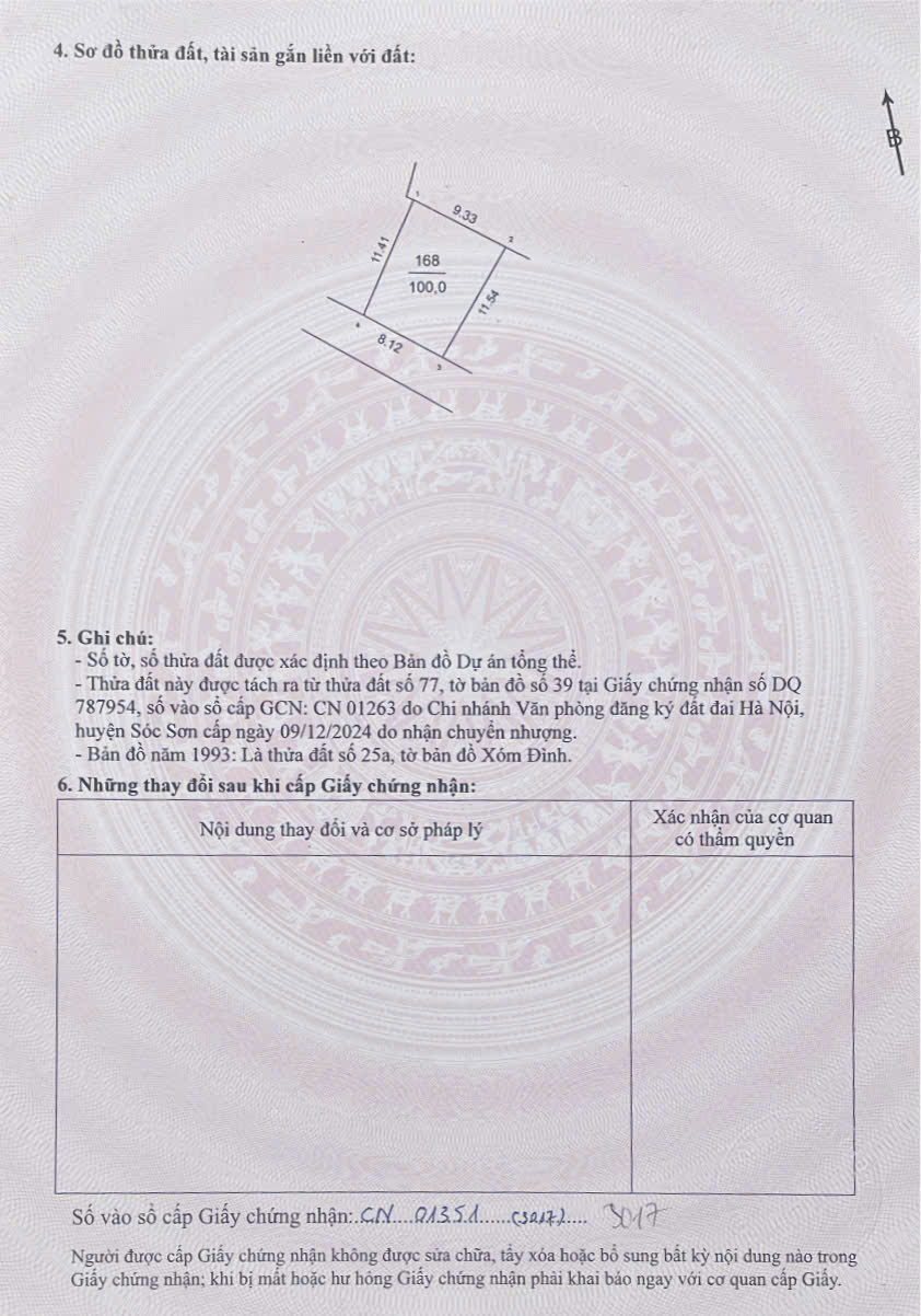  ĐẸP BÁN TIẾC LẮM VỊ TRÍ  ĐẤT SẤT DỰ ÁN  --DT 100 M FUN THỔ CƯ -TẠI VỆ SƠN ĐÔNG TÂN MINH HUYỆN SÓC  SƠN HÀ NỘI 