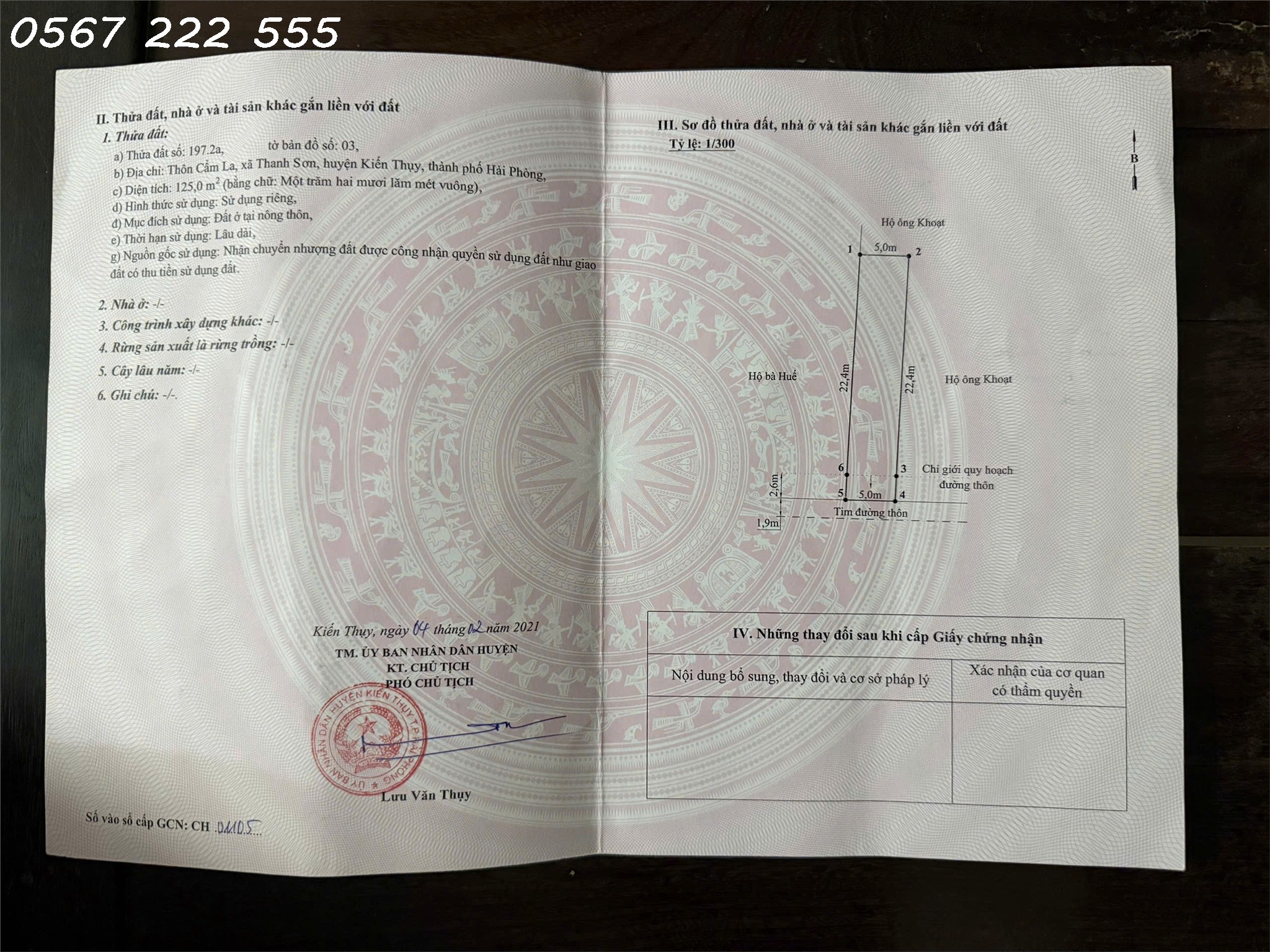  SIÊU LÔ TRỤC ĐƯỜNG 9M – CẨM LA, THANH SƠN, KIẾN THỤY – GIÁ CHỈ 2,x TỶ – ZALO 0567 222 555 