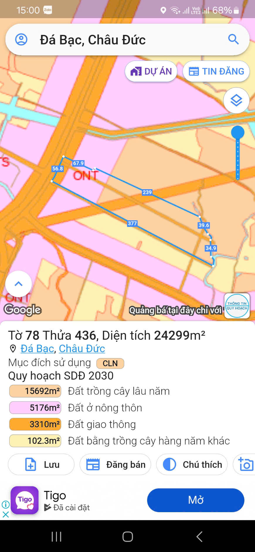 Chủ cần bán 2ha5 900tc 3 sổmt ql56  nghĩa thành hcm 