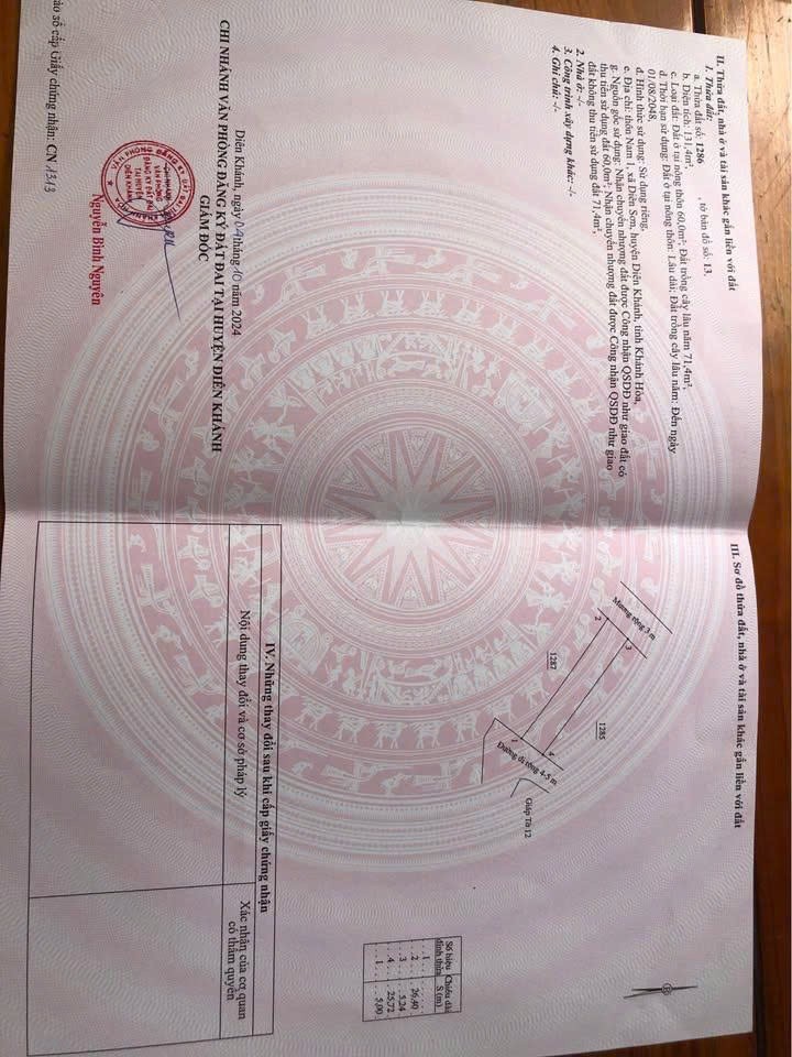  GIÁ TỐT - CHÍNH CHỦ Cần Bán Nhanh Lô Đất  Vị Trí Tại Diên khánh, Tỉnh Khánh Hòa 