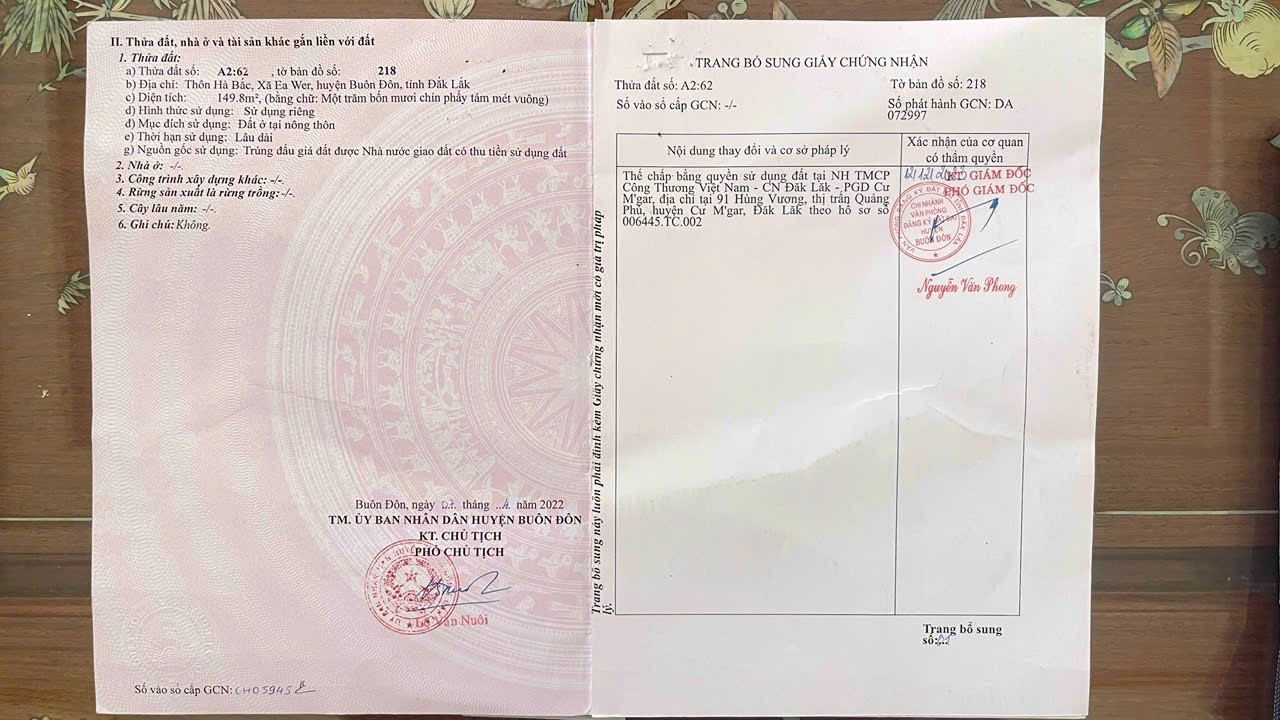  LÔ ĐẤT ĐẸP- GIÁ TỐT chính chủ cần bán nhanh lô đất tiềm năng tại Trung Tâm Huyện Buôn Đôn Cũ 