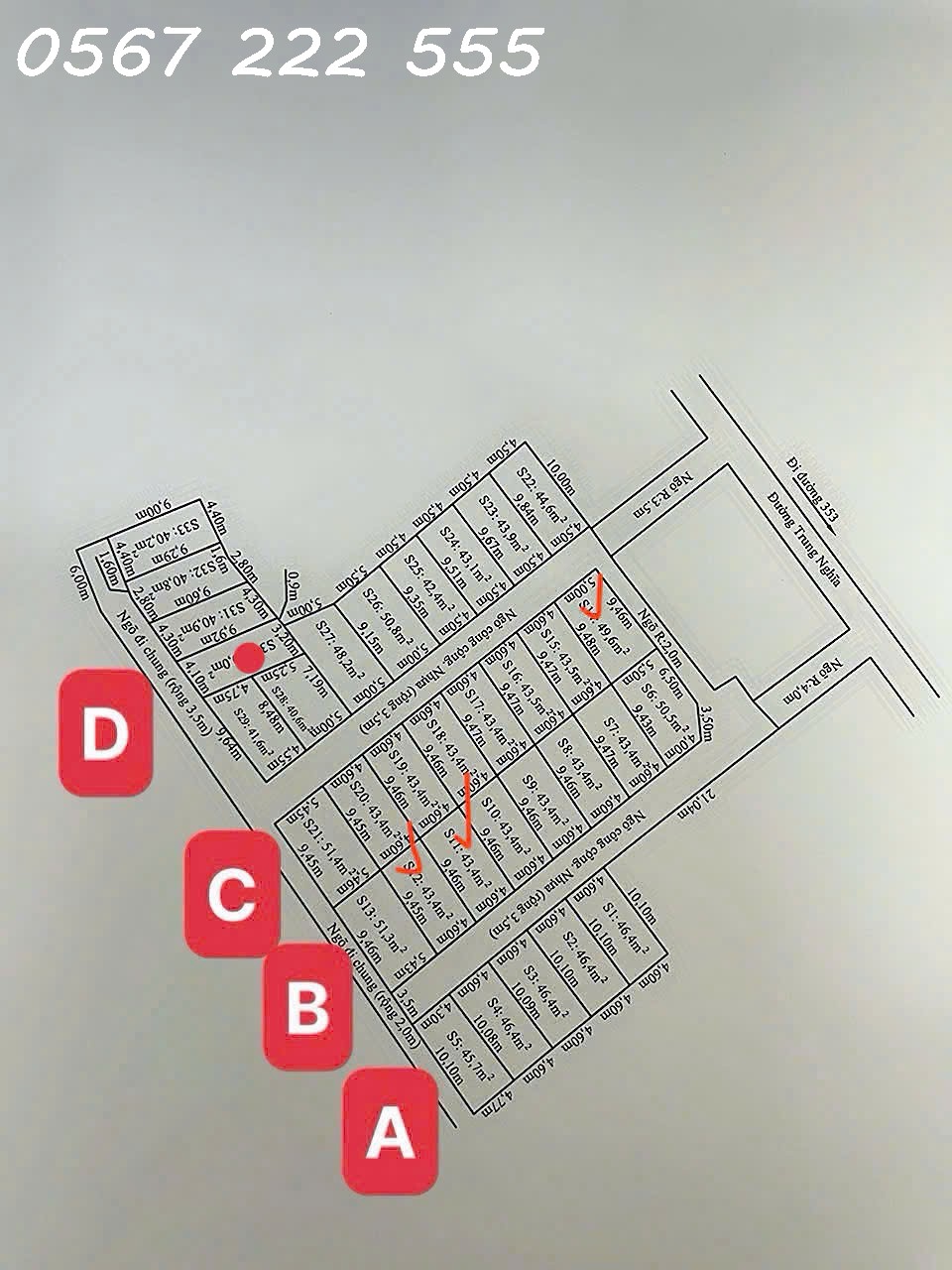  Lô tuyến 2 Trung Nghĩa – gần 353, đường nhựa ô tô, giá chỉ 8xx triệu  ZALO 0567 222 555 