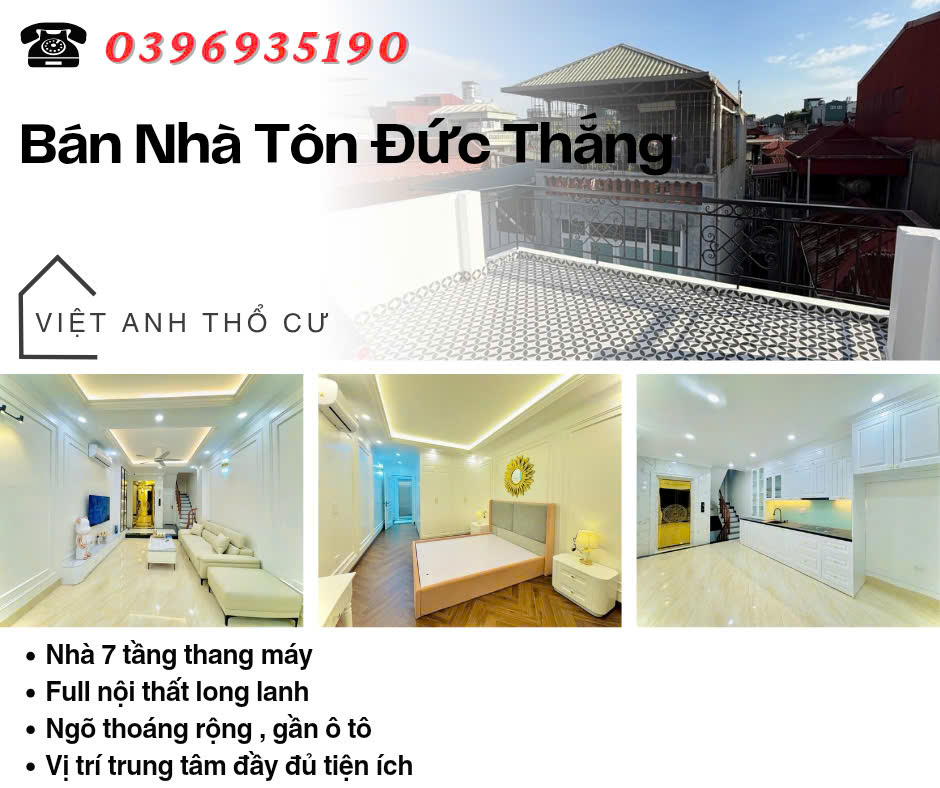  Bán nhà Phố Tôn Đức Thắng, 7 Tầng, Ngõ Thoáng, Gần Ô Tô, Giá: 13.7 Tỷ, Lh: 0396935190. 