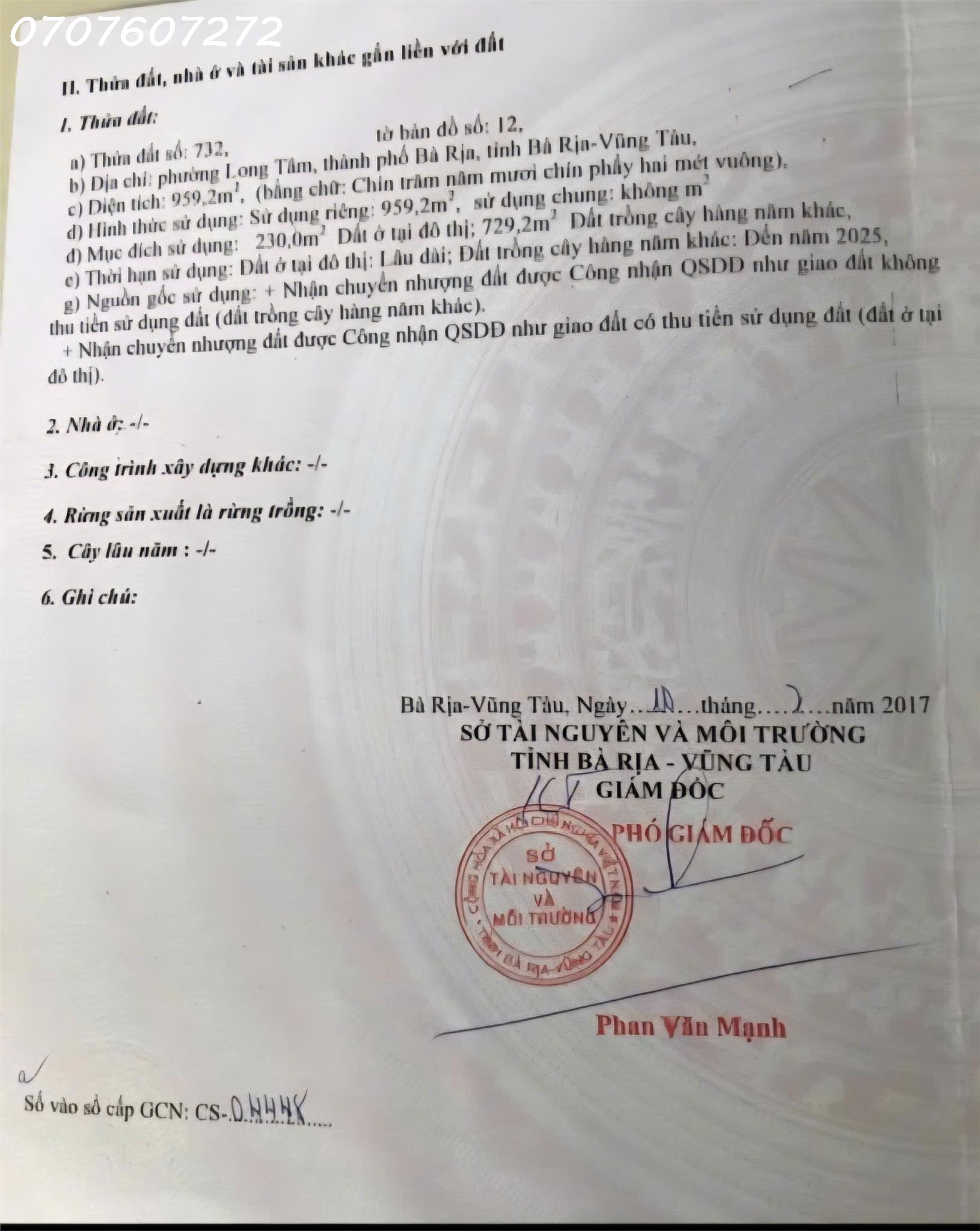  BÁN ĐẤT ĐƯỜNG HOÀNG HOA THÁM PHƯỜNG LONG TÂM, BÀ RỊA VŨNG TÀU 