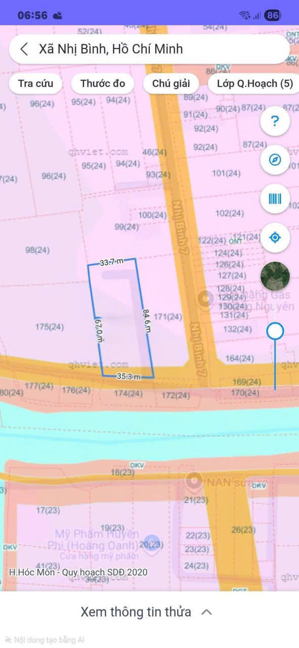  SIÊU PHẨM ĐẤT (35x80) MẶT TIỀN SÔNG VIEW CỰC ĐẸP – NHỊ BÌNH, HÓC MÔN – GIÁ 30 TỶ TL 