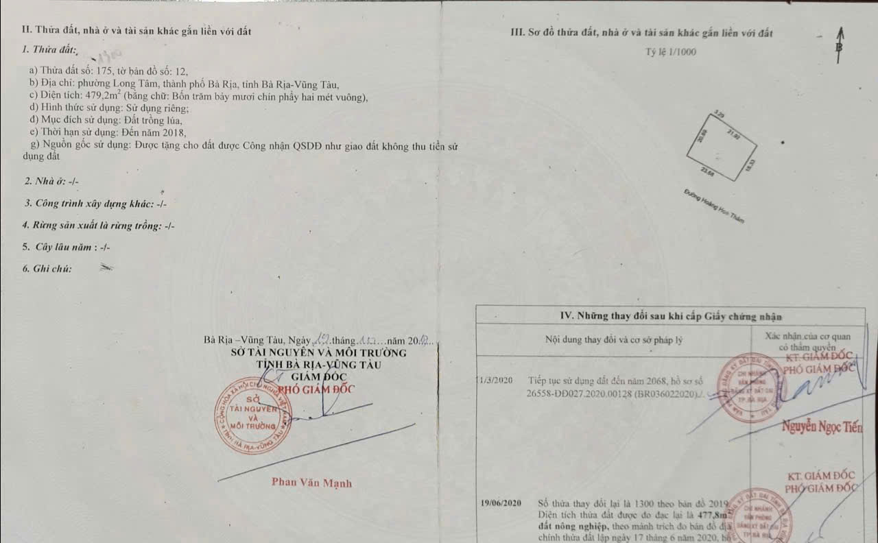  BÁN 1445M2 ĐẤT MẶT TIỀN ĐƯỜNG HOÀNG HOA THÁM, BÀ RỊA VŨNG TÀU- VỊ TRÍ VÀNG, TIỀM NĂNG TĂNG GIÁ CAO 