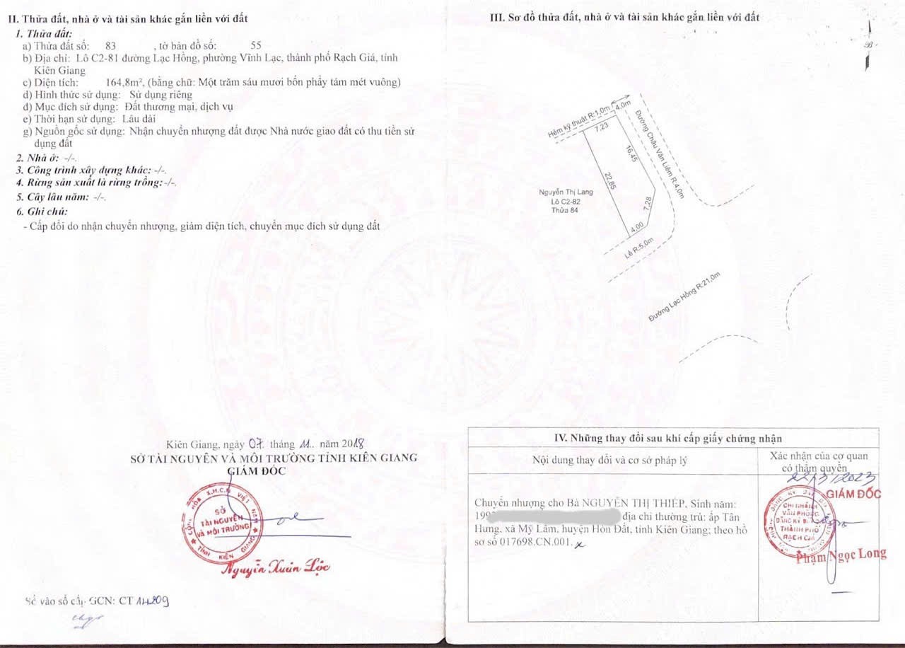  ĐẤT ĐẸP - ĐẦU TƯ SINH LỜI - Chính Chủ Bán Lô Góc Lạc Hồng - Châu Văn Liêm, Phường Vĩnh Lạc, Rạch Giá, Kiên Giang 