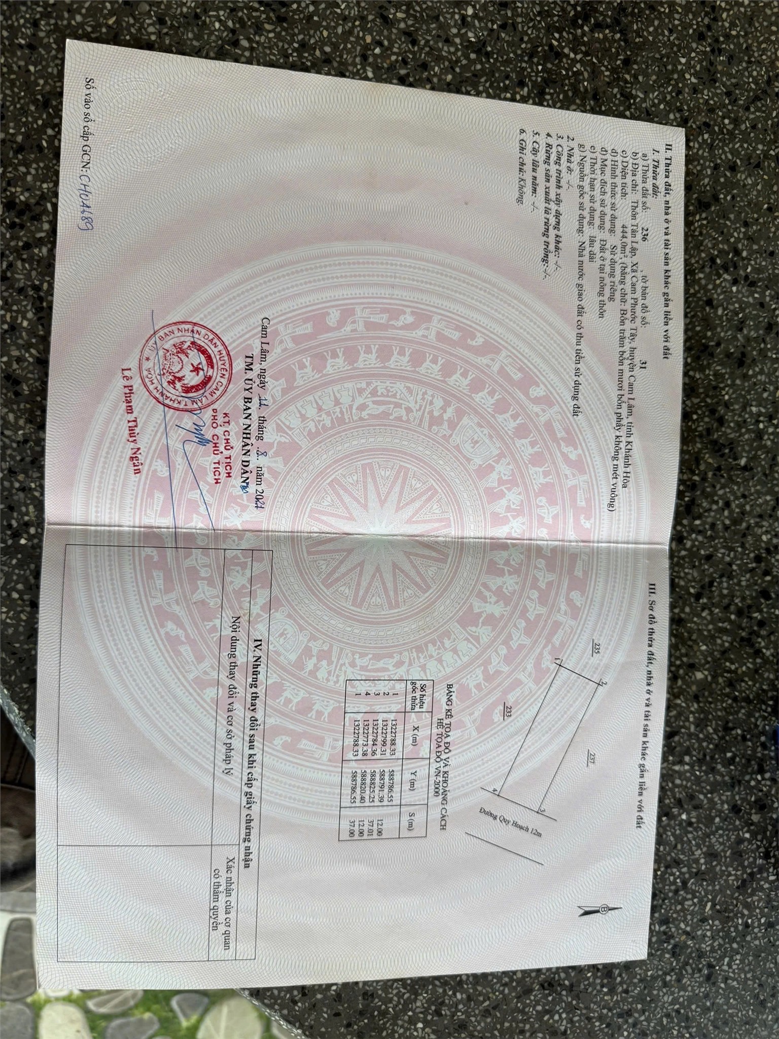  ĐẤT ĐẸP - MẶT TIỀN - Cần Bán Lô Đất Tại Tân Lập, Cam Phước Tây, Cam Lâm, Khánh Hoà 