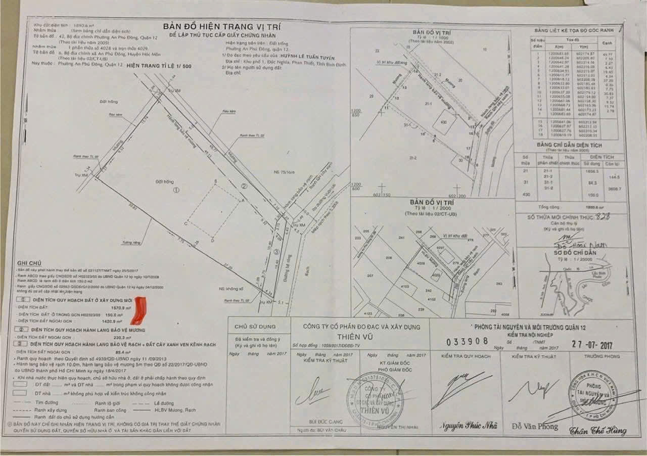  SIÊU LÔ ĐẤT LỚN MẶT TIỀN RẠCH AN PHÚ ĐÔNG 9, Q12  2.000m² THỔ CƯ 1.700m² – VỊ TRÍ CỰC HIẾM! 
