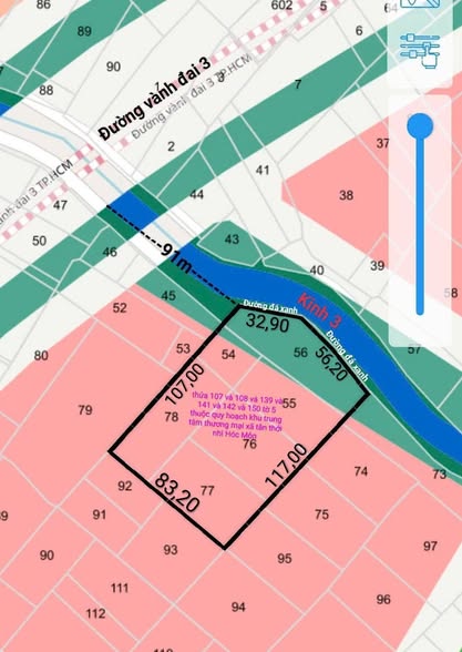  Bán đất mặt tiền 83x107m giá 2,5 triệu/m2 Đường Kênh 3, Gần Làng Đại Học 