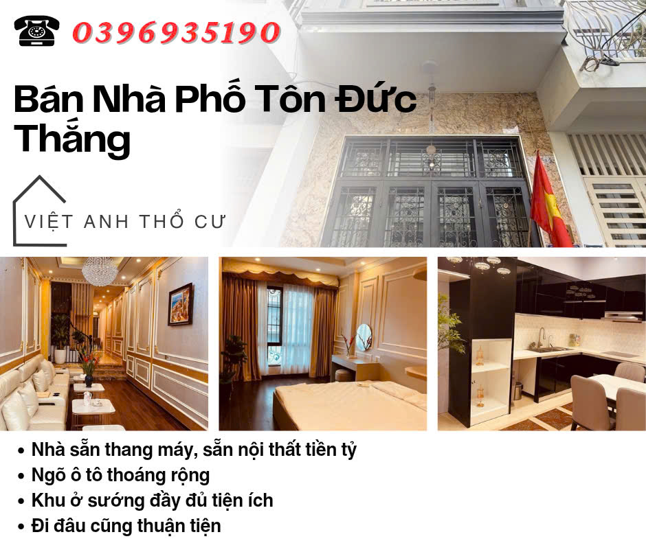 Bán nhà Phố Tôn Đức Thắng, Ngõ Ô Tô, 7 Tầng, Nội Thất Tiền Tỷ,  Giá: 13.65 Tỷ, Lh: 0396935190. 