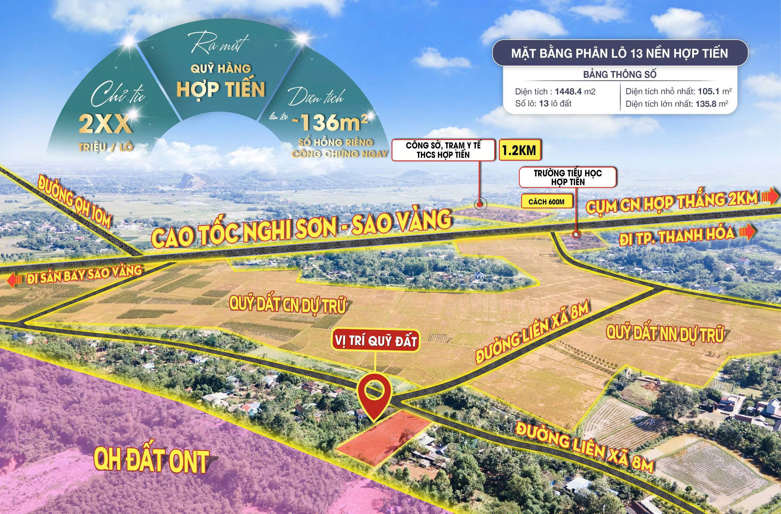  Ra mắt bảng hàng 13 lô đất trung tâm HỢP TIẾN giá chỉ từ 2xx triệu/lô 