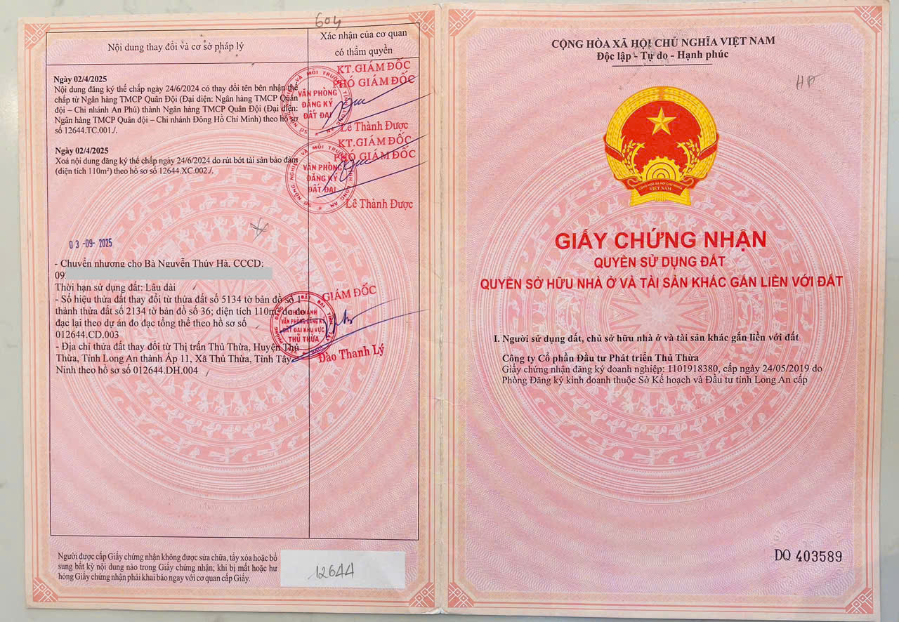  BÁN ĐẤT SỔ ĐỎ – AGORA CITY THỦ THỪA, LONG AN 