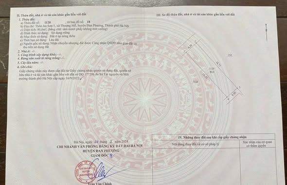  80M ĐẤT NGÕ THÔNG TỨ TUNG BÊN LÀNG THƯỢNG _ MỖ ĐAN PHƯỢNG _ HÀ NỘI 