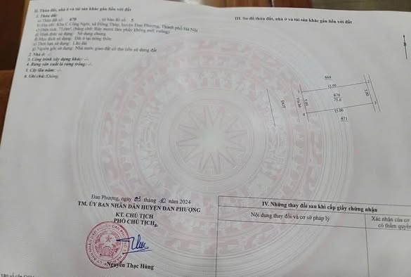  LÔ ĐẤT ĐẤU GIÁ 75M² – KHU CỔNG NGÓI, ĐAN PHƯỢNG – VỊ TRÍ SIÊU ĐẸP, GIÁ TỐT! 