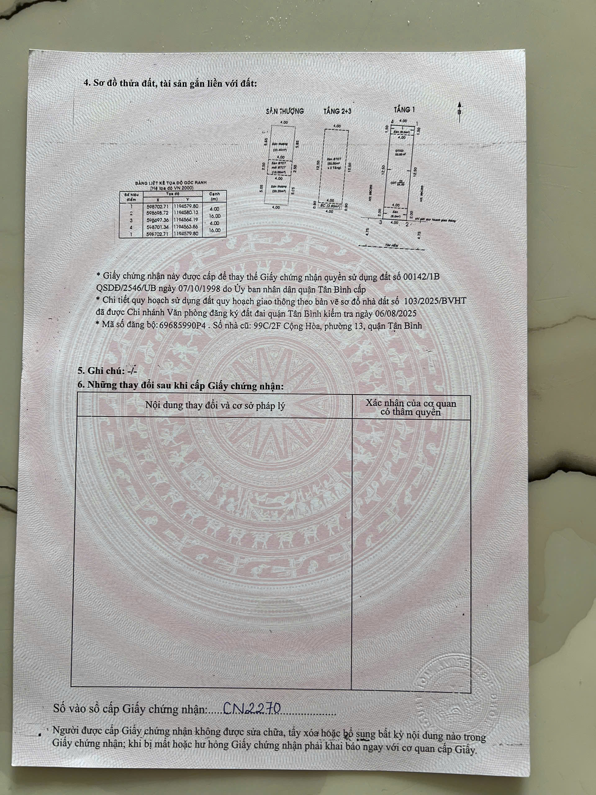  Chính chủ bán nhà 99c/2f đường Cộng Hoà, Tân Bình, hẻm rộng 6m  