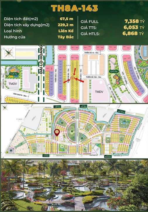  ???? LIỀN KỀ 4 TẦNG – TH8A-143  PHÂN KHU THIÊN HÀ – VINHOMES GOLDEN CITY 