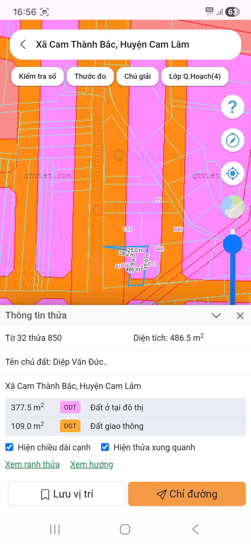 Bán ĐẤT CHÍNH CHỦ -  GIÁ ĐẦU TƯ - Xã Cam Thành Bắc, Cam Lâm, Khánh Hòa 