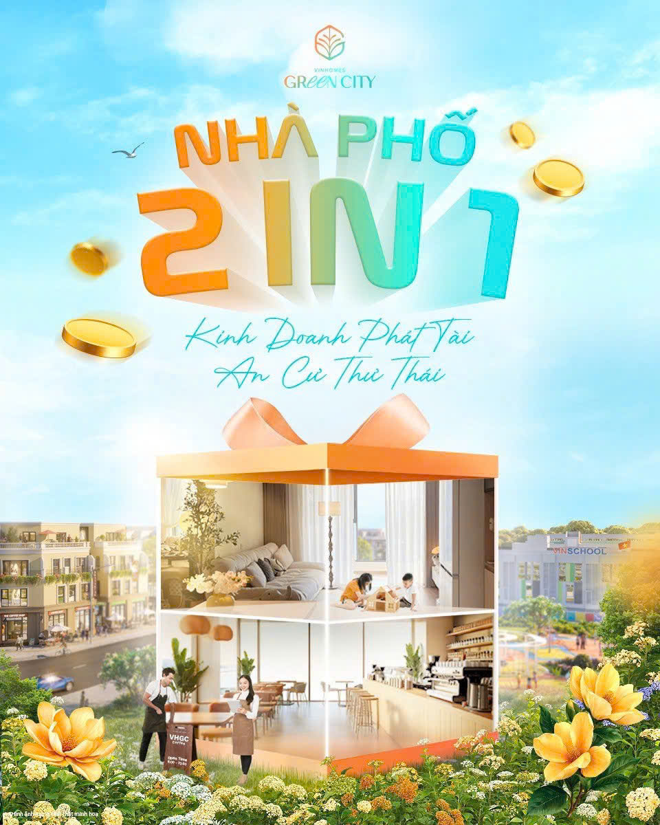  ???? NHÀ PHỐ VINHOMES GREEN CITY – SỞ HỮU CHỈ VỚI 600 TRIỆU 