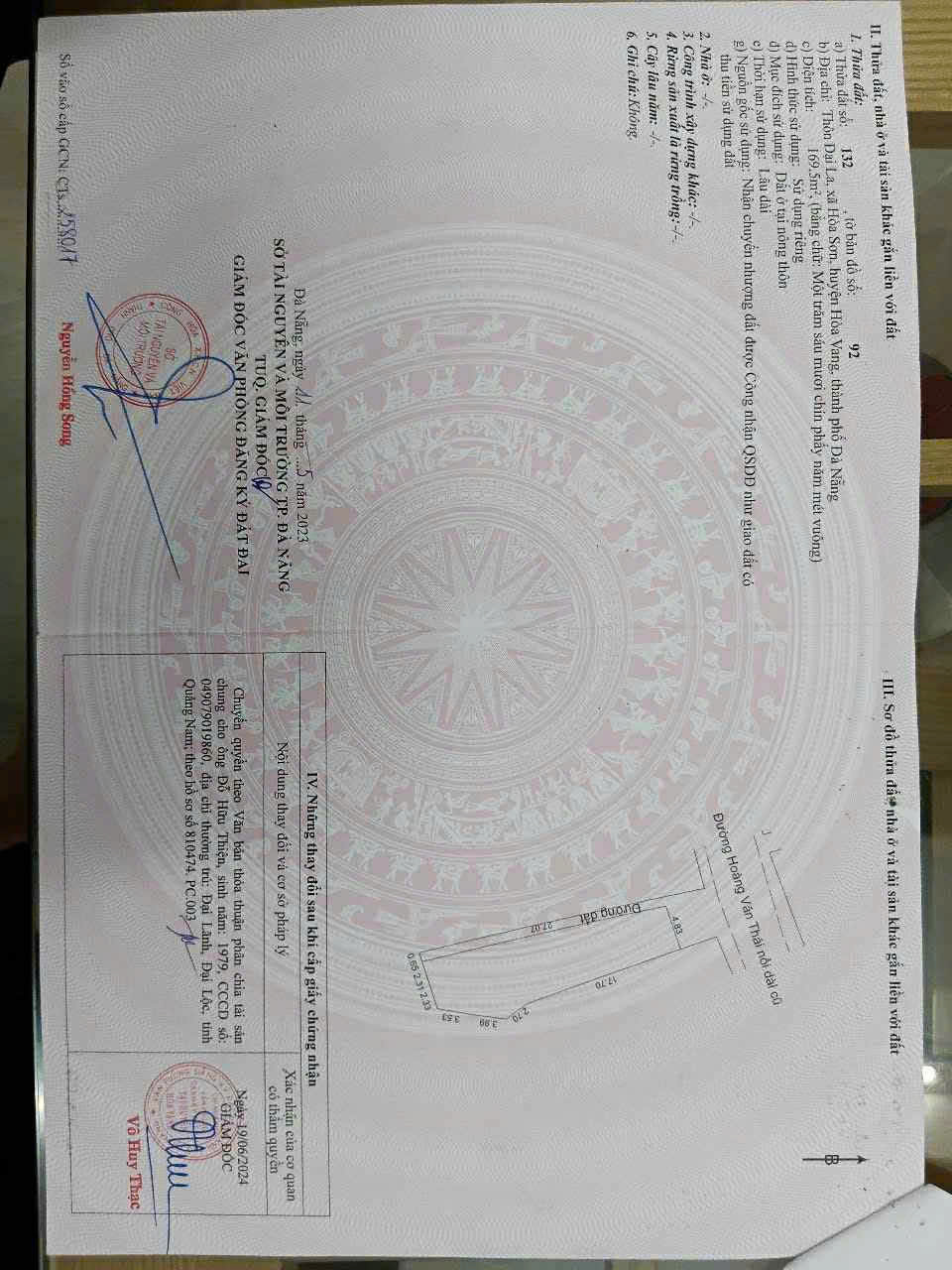  Bán đất mặt tiền đường Hoàng Văn Thái nối dài Thôn Đại La, Hòa Sơn, Hòa Vang , Đà Nẵng 