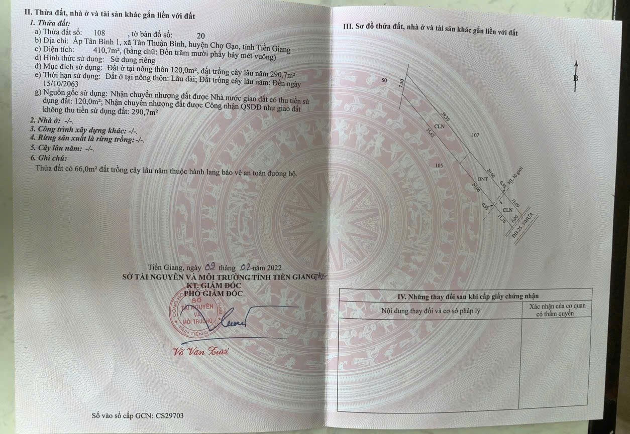  ĐẤT ĐẸP – GIÁ TỐT  – CHÍNH CHỦ CẦN BÁN TẠI xã Tân Thuận Bình, Đồng Tháp 