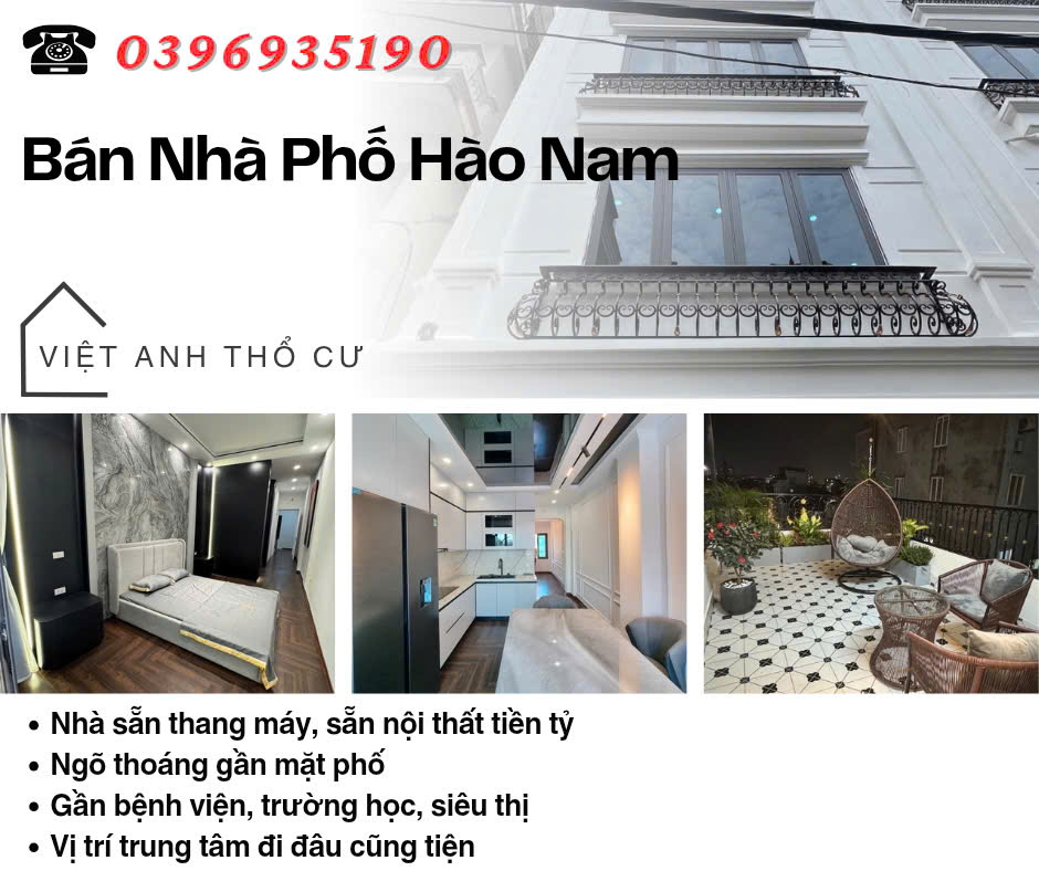  Bán nhà Hào Nam, 7 Tầng, Thang Máy, Gần Mặt Phố, Giá: 13.65 Tỷ, Lh: 0396935190. 