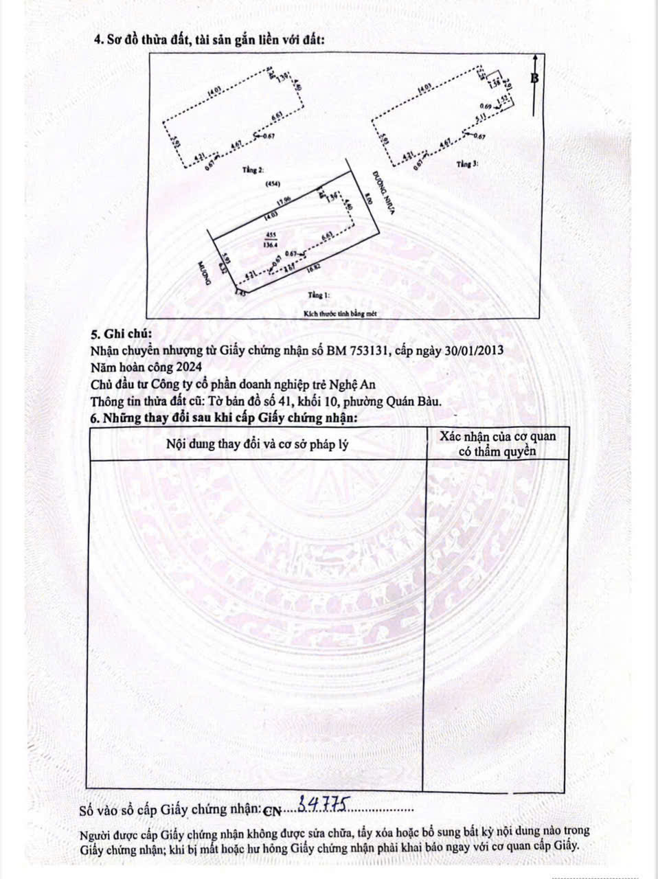  Bán Nhà xây thô 136m2 căn góc 3 mặt tiền dự án Yên Hoà, Quán Bàu, TP Vinh 