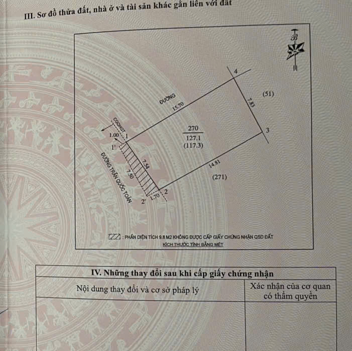  BÁN NHÀ 127m2, CĂN GÓC ĐƯỜNG TRẦN QUỐC TOẢN, TP VINH 