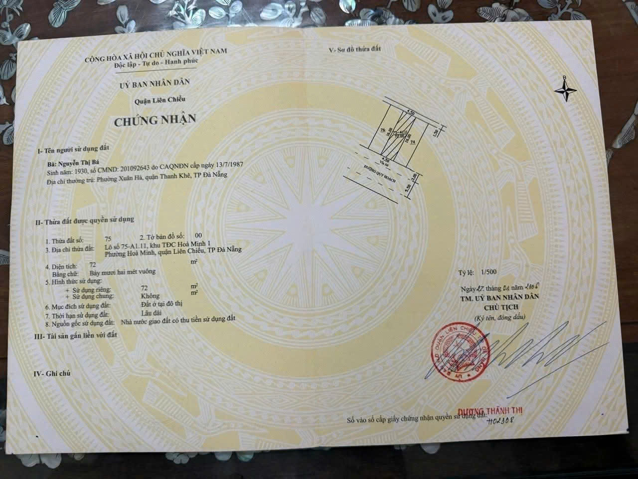  ????????Bán đất đường Lê Thiệt - Vị trí đẹp gần biển 