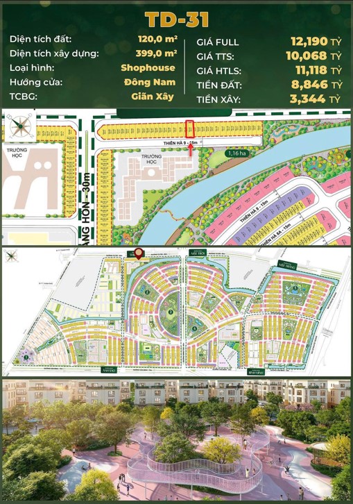  ???? SHOPHOUSE 4 TẦNG – TD-31  TRỤC ĐƯỜNG TỰ DO 60M – VINHOMES GOLDEN CITY 