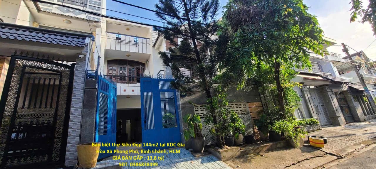  Bán biệt thự Siêu Đẹp 144m2 tại KDC Gia Hòa Xã Phong Phú, Bình Chánh, HCM 