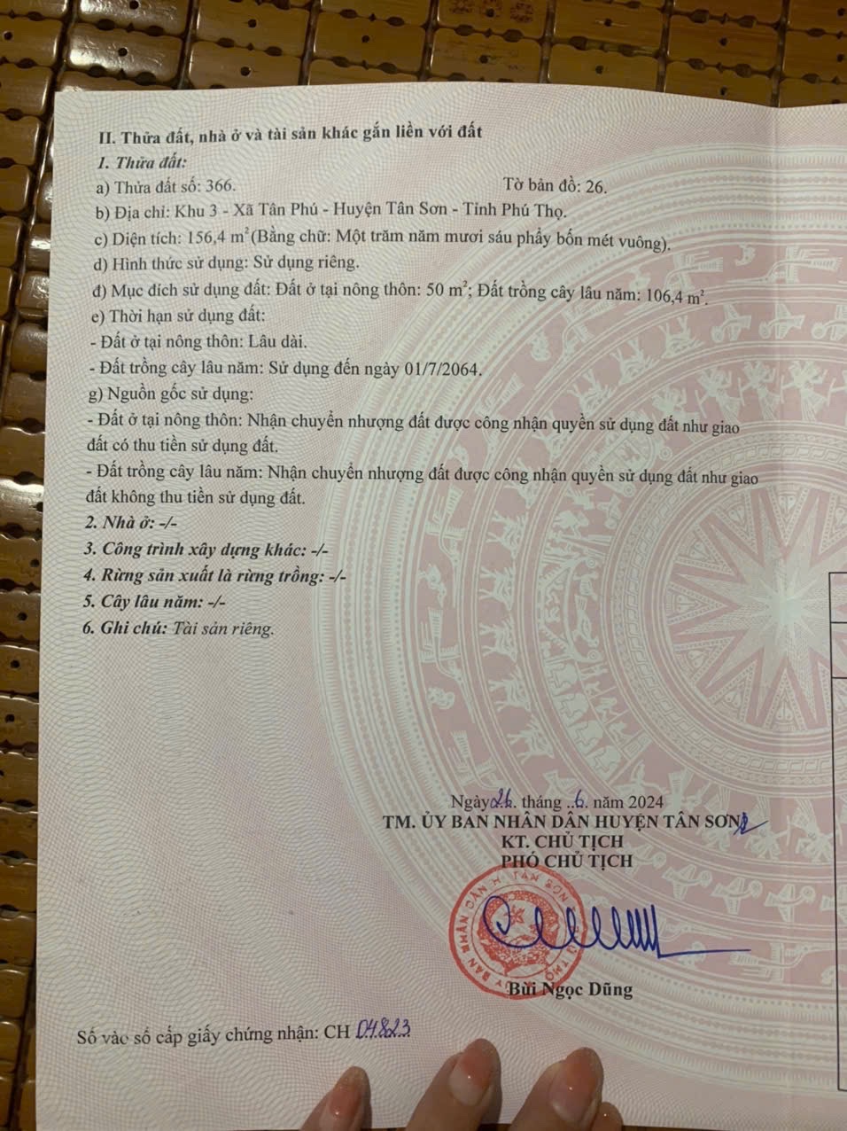  Bán 2 Lô Đất Thuộc Xã Tân Sơn - Phú Thọ. 