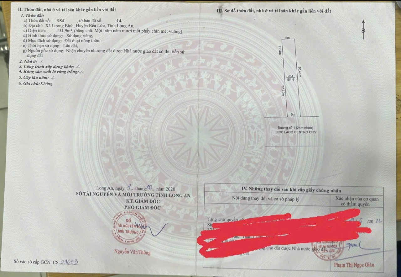  ĐẤT ĐẸP - MẶT TIỀN - Bán GẤP Lô Đất Tiềm Năng Tại Xã Lương Bình, Bến Lức, Long An 