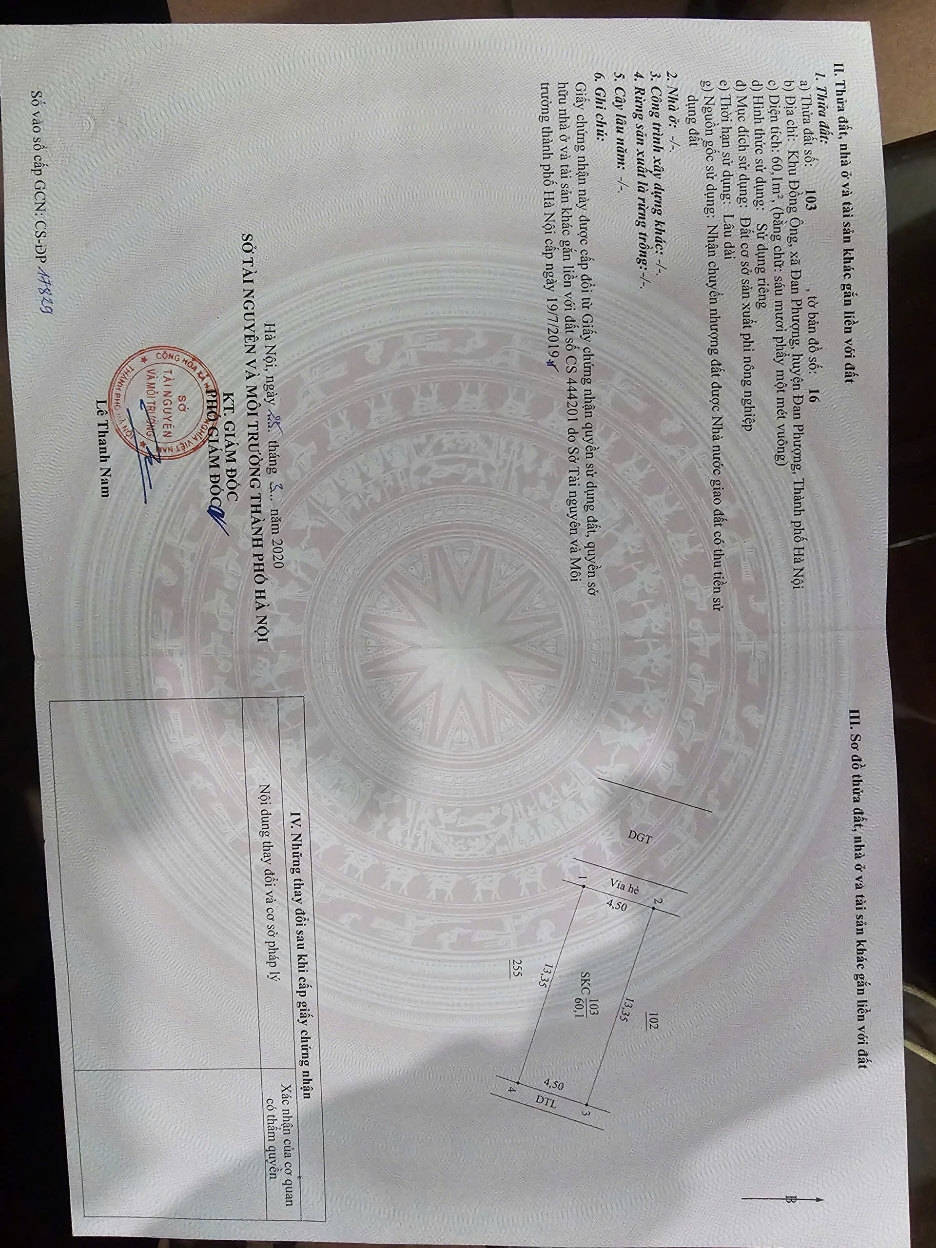  60M2 ĐẤT PHÂN LÔ ĐỒNG ÔNG ĐAN PHƯỢNG GIÁ CHỈ 13XTR/M 