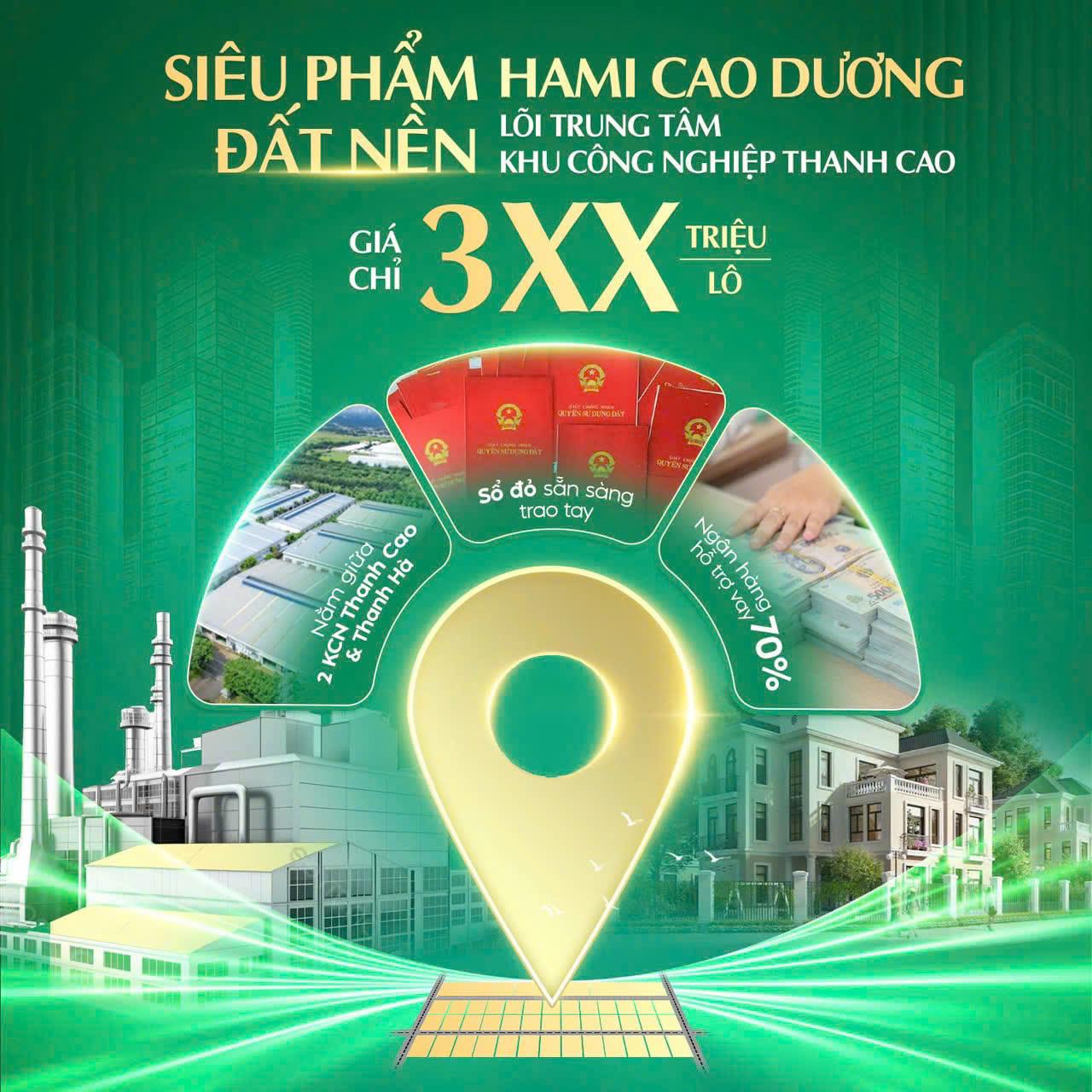 ???? ĐẤT NỀN LÕI KCN Cao Dương – GIÁ CHỈ 3XX TRIỆU/LÔ 