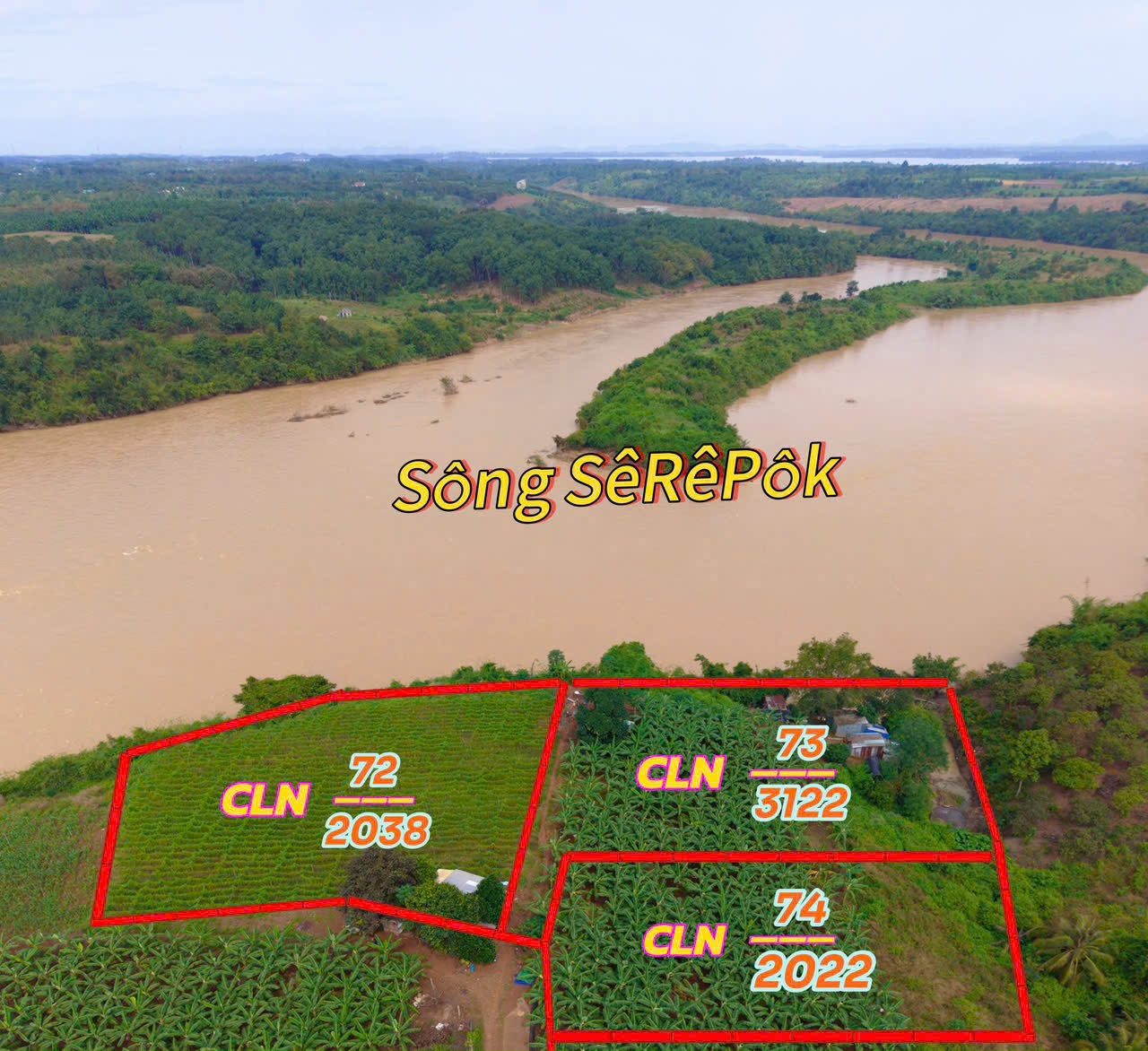  Đất thành phố BMT dt 7182m2 giáp sông Serepok, đường oto tới đất, cách BMT chỉ 13km phù hợp làm farm hoặc homestay 