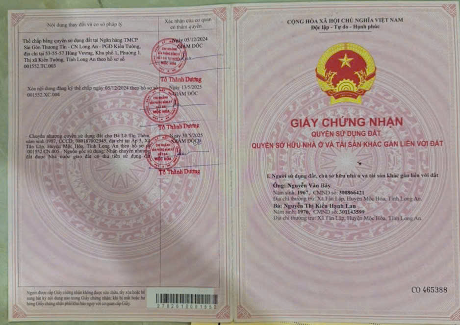  BÁN LÔ ĐẤT MẶT TIỀN QL62 ĐẸP TẠI TÂN LẬP- MỘC HÓA- LONG AN 