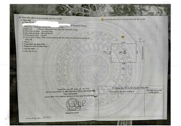  Bán ĐẤT BIỆT THỰ ĐẢO NGỌC ĐÔNG HẢI 540m2 Tại KĐT Đông Hải – Mặt Bằng 199 – TP Thanh Hoá – Thanh Hoá. 