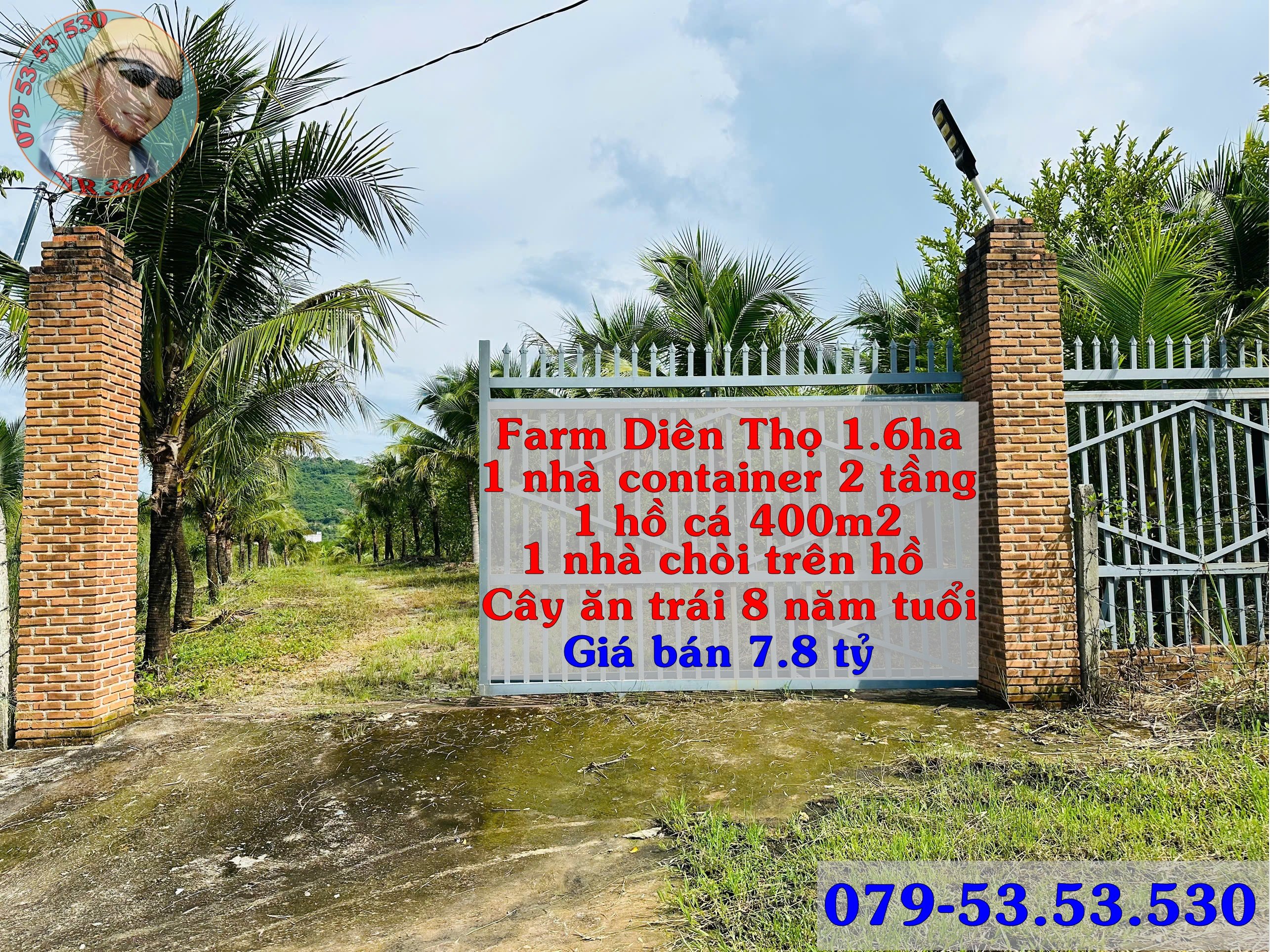  Bán farm nghĩ dưỡng Diên Thọ Khánh Hfoa 1.6 ha giá 7.8 tỷ. ZalO79-53.53.53O 