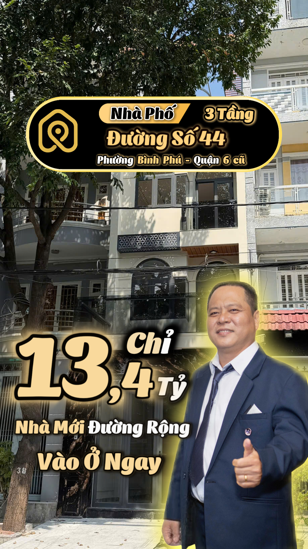  ???? Nhà 4 Tầng Mới – Mặt Tiền Đường 44 – Bình Phú 2 – Giá 13,4 Tỷ - Tìm Nhà Phố 