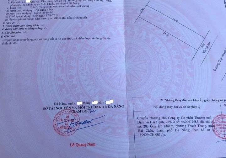  ????????Bán 1 cặp đất đường Trần Đăng - Sát biển - 210M2 