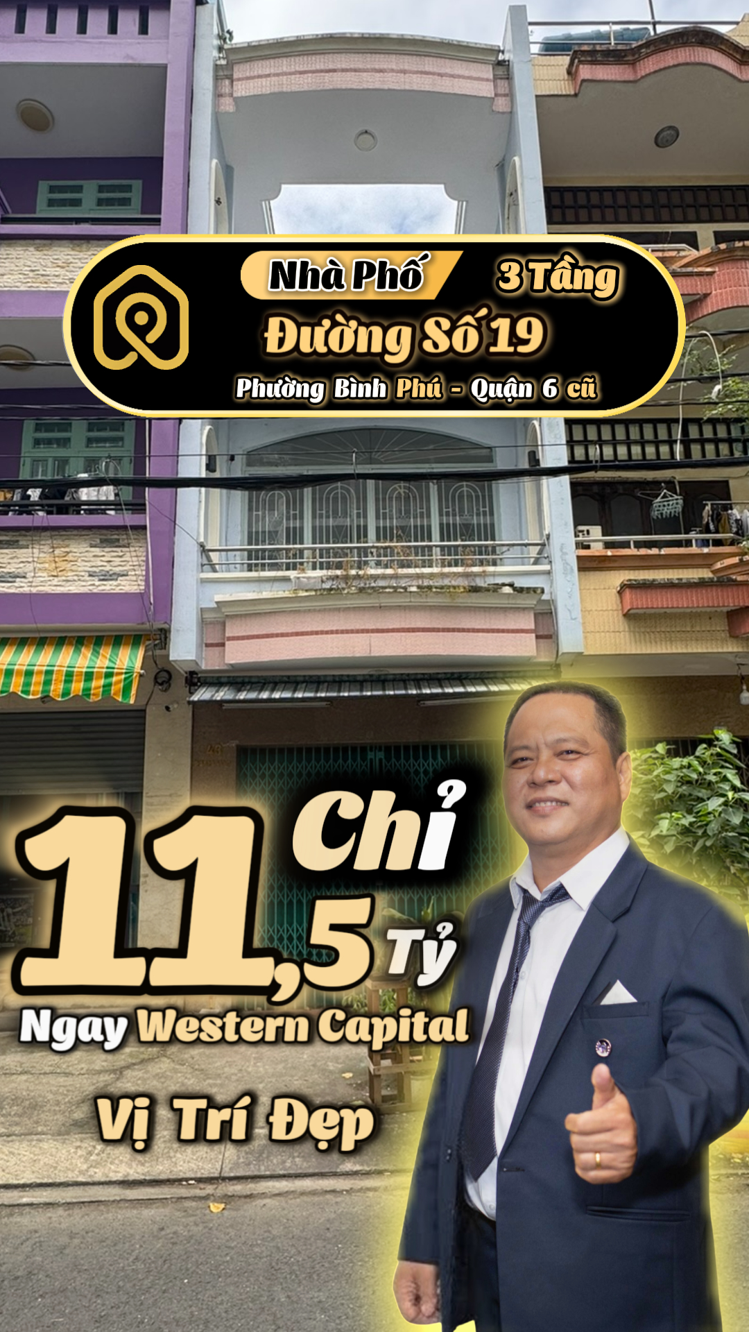  ????Nhà 3 Tầng Ngay Chung Cư Western Capital Bình Phú Quận 6 - Chỉ 11.5 Tỷ - Tìm Nhà Phố 