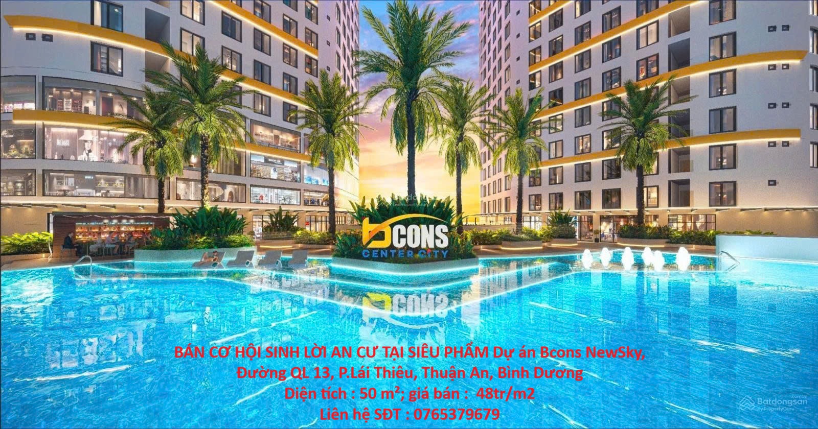  BÁN CƠ HỘI SINH LỜI AN CƯ TẠI SIÊU PHẨM Dự án Bcons NewSky, QL 13, P.Lái Thiêu, Thuận An, Bình Dương 