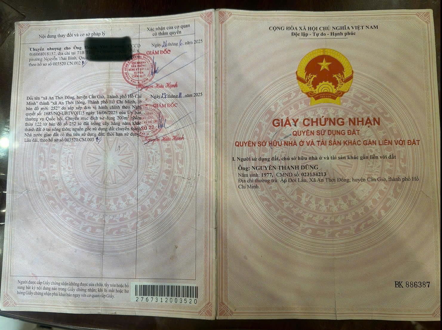  BÁN LÔ ĐẤT  CÓ DIỆN TÍCH GẦN 1000M2 TẠI TP. HCM 