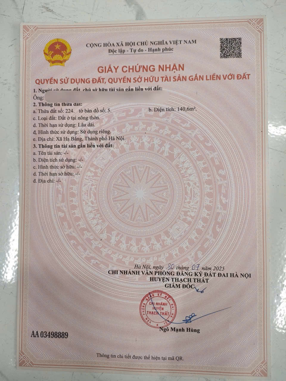  SỞ HỮU NGAY LÔ ĐẤT ĐẸP - GIÁ TỐT - Vị Trí Đắc Địa Tại Xã Hạ Bằng, TP Hà Nội 