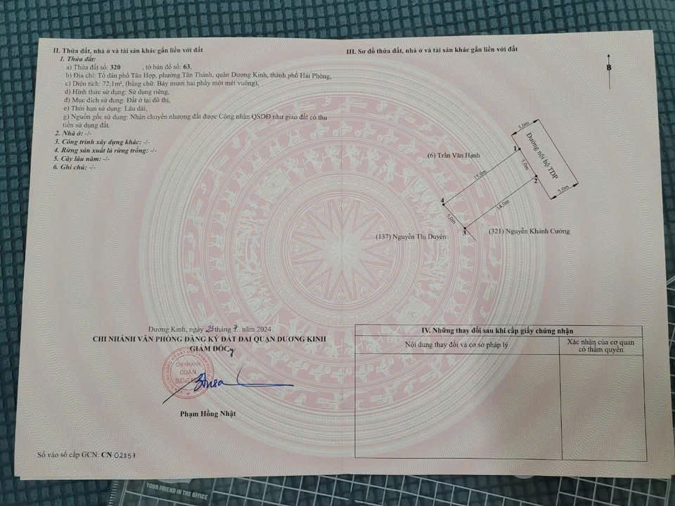  1,6x TỶ  LÔ NGANG 5M NGÕ 169 TÂN THÀNH – Ô TÔ TRÁNH  HÀNG HIẾM KHU DƯƠNG KINH  ZALO 0567 222 555 