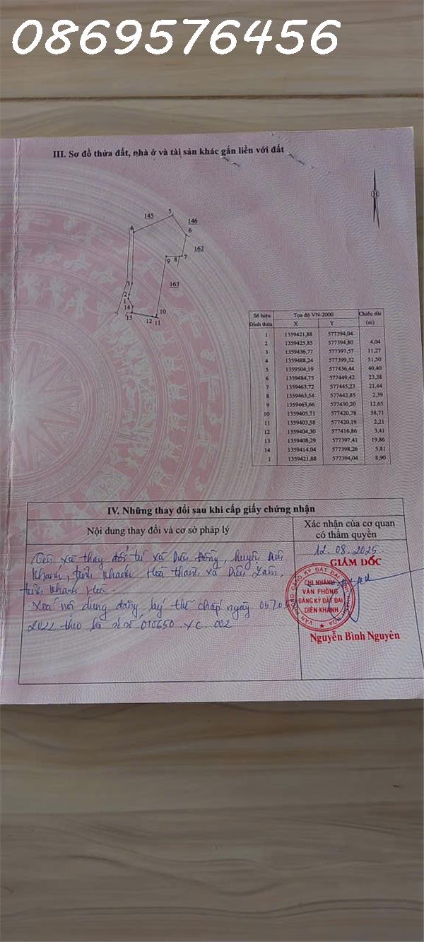  BÁN ĐẤT VƯỜN TẠI KHÁNH HOÀ GIÁ CHỈ 380K/MÉT 